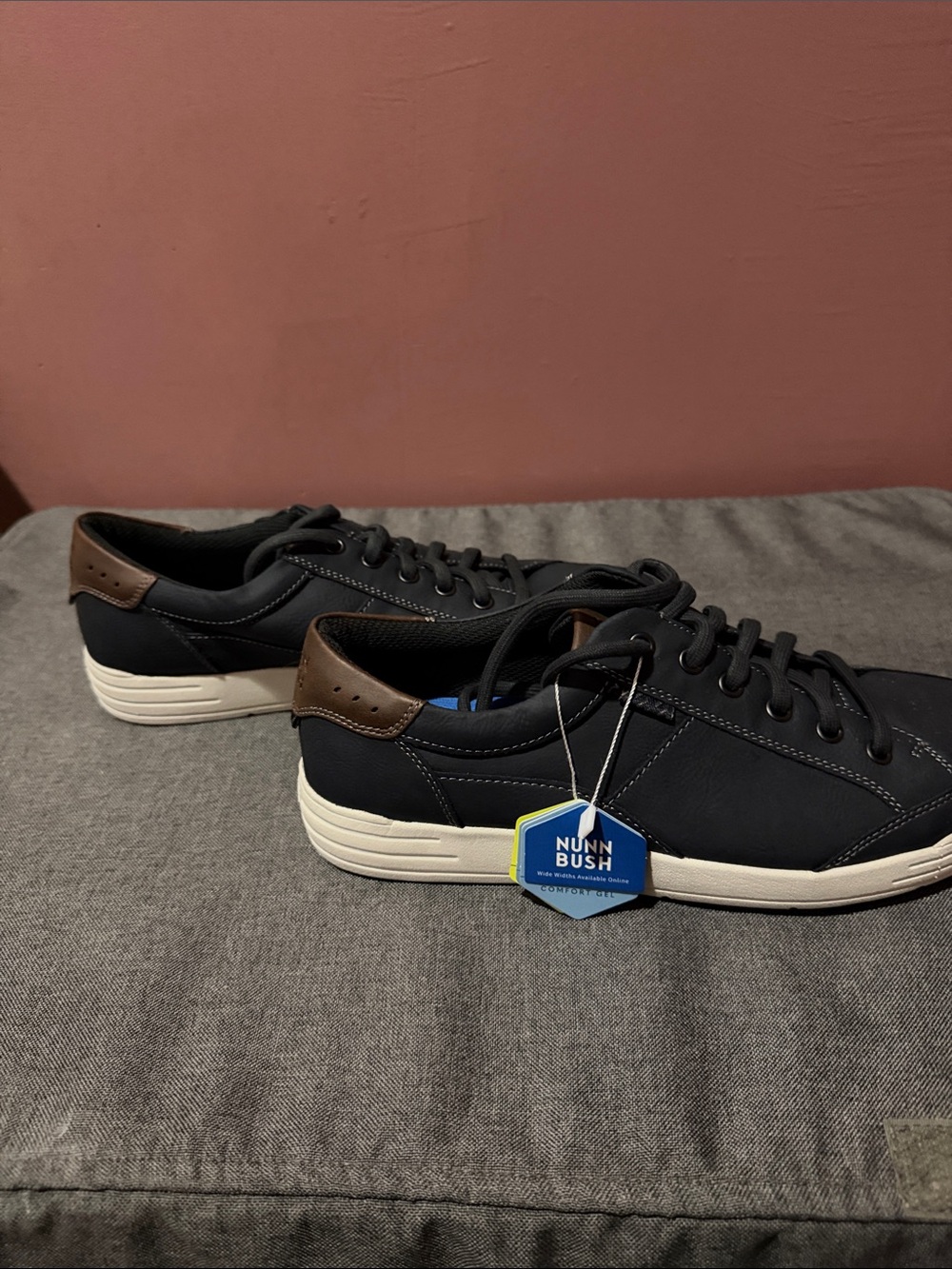 Nunn Bush Men's Black Sneakers with Brown Heel Trim
